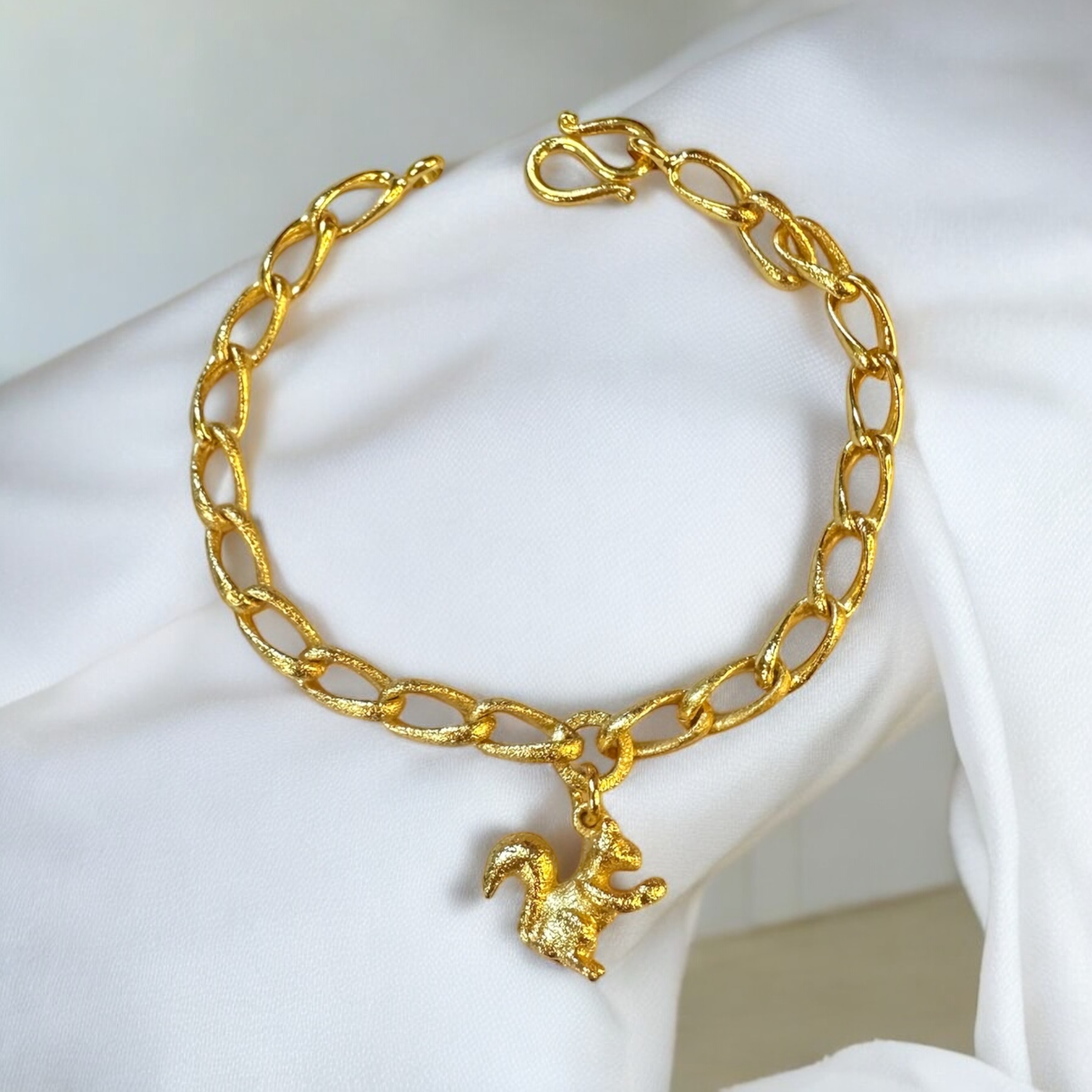 Gold Squirrel Charm Bracelet