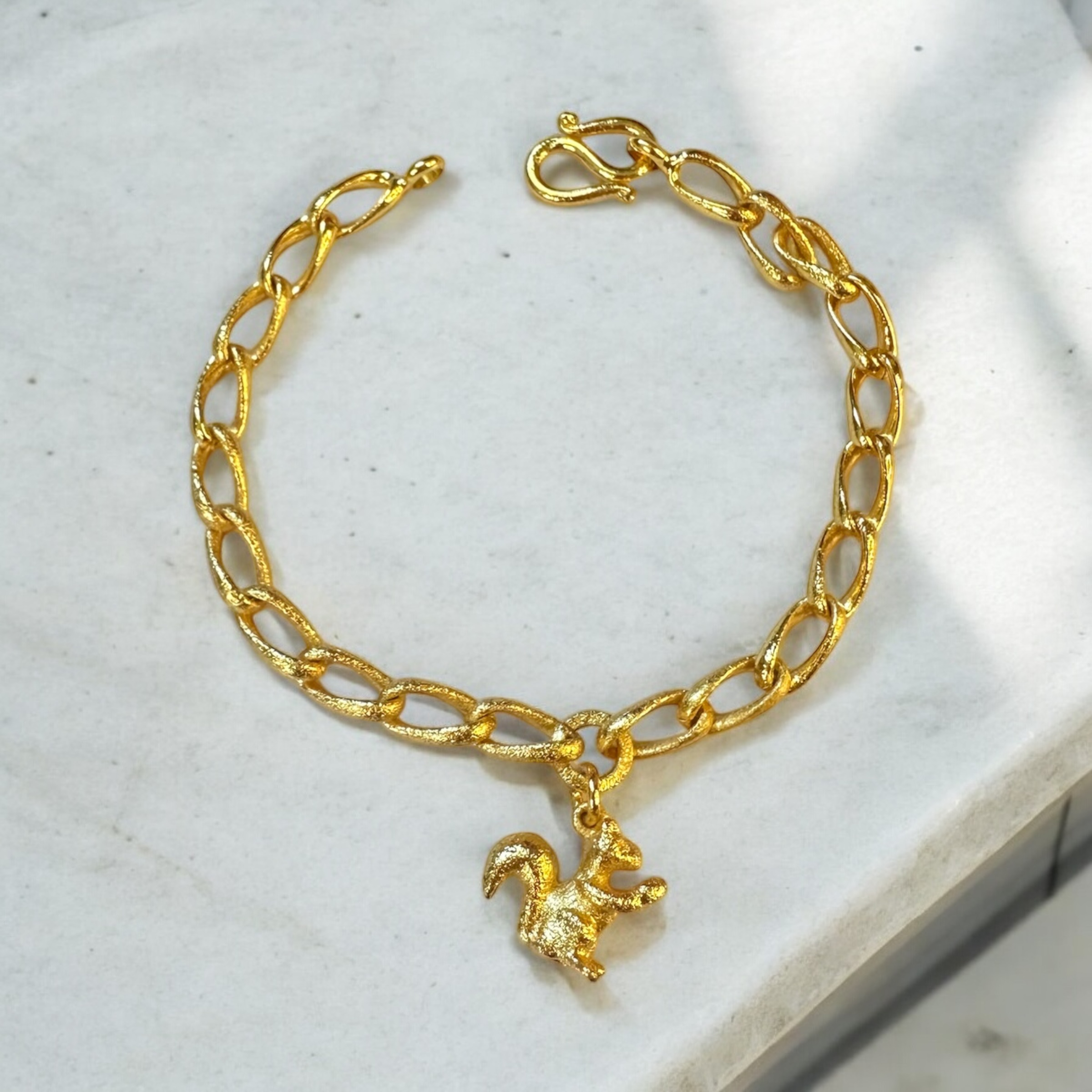 Gold Squirrel Charm Bracelet