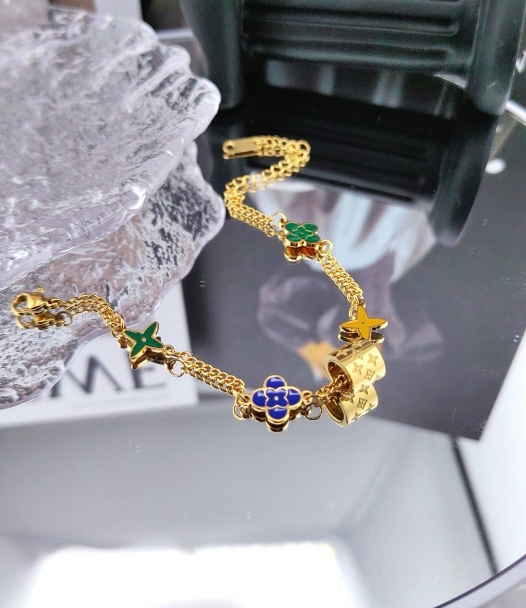 Green Blue Charm Bracelet