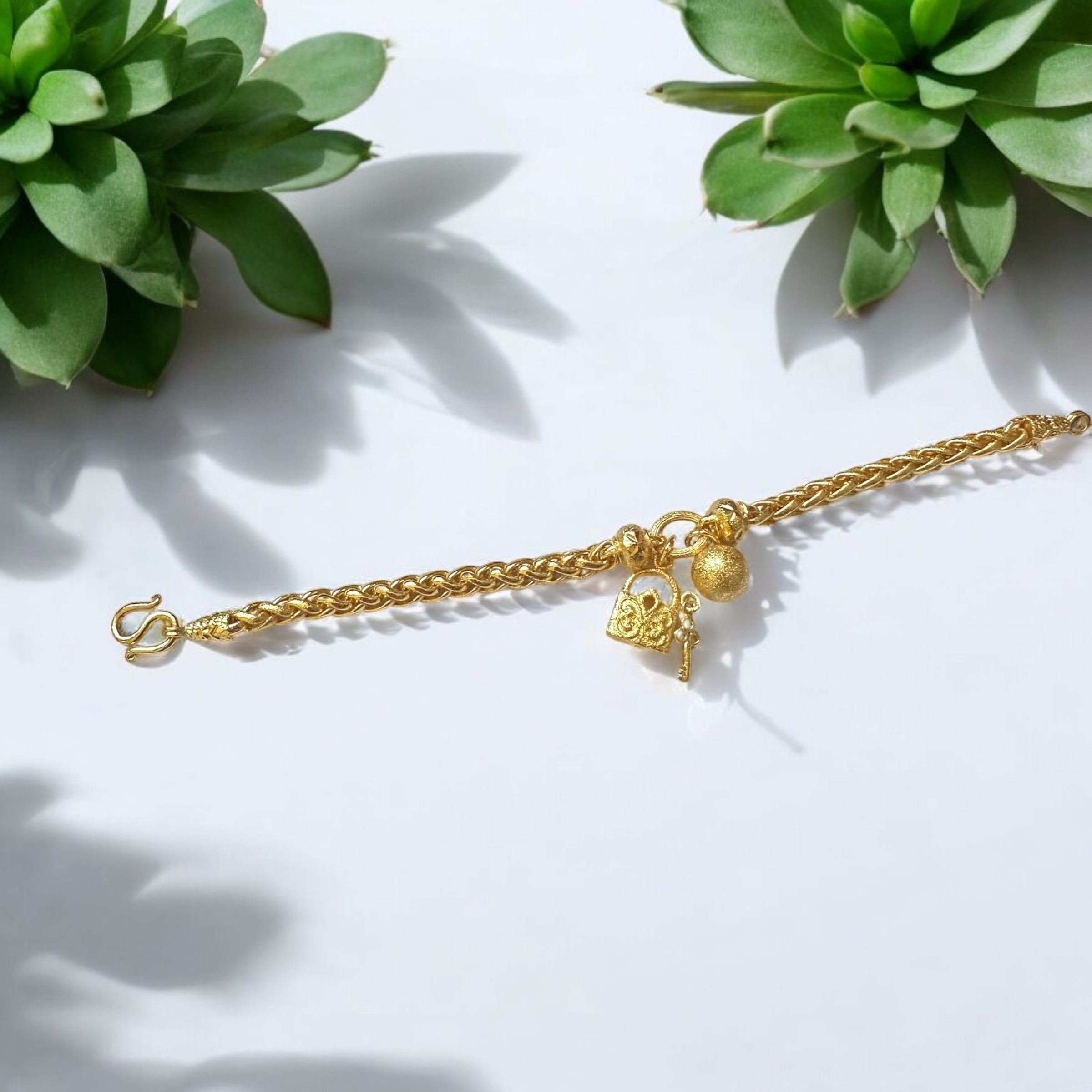 Heart Lock Charm Bracelet