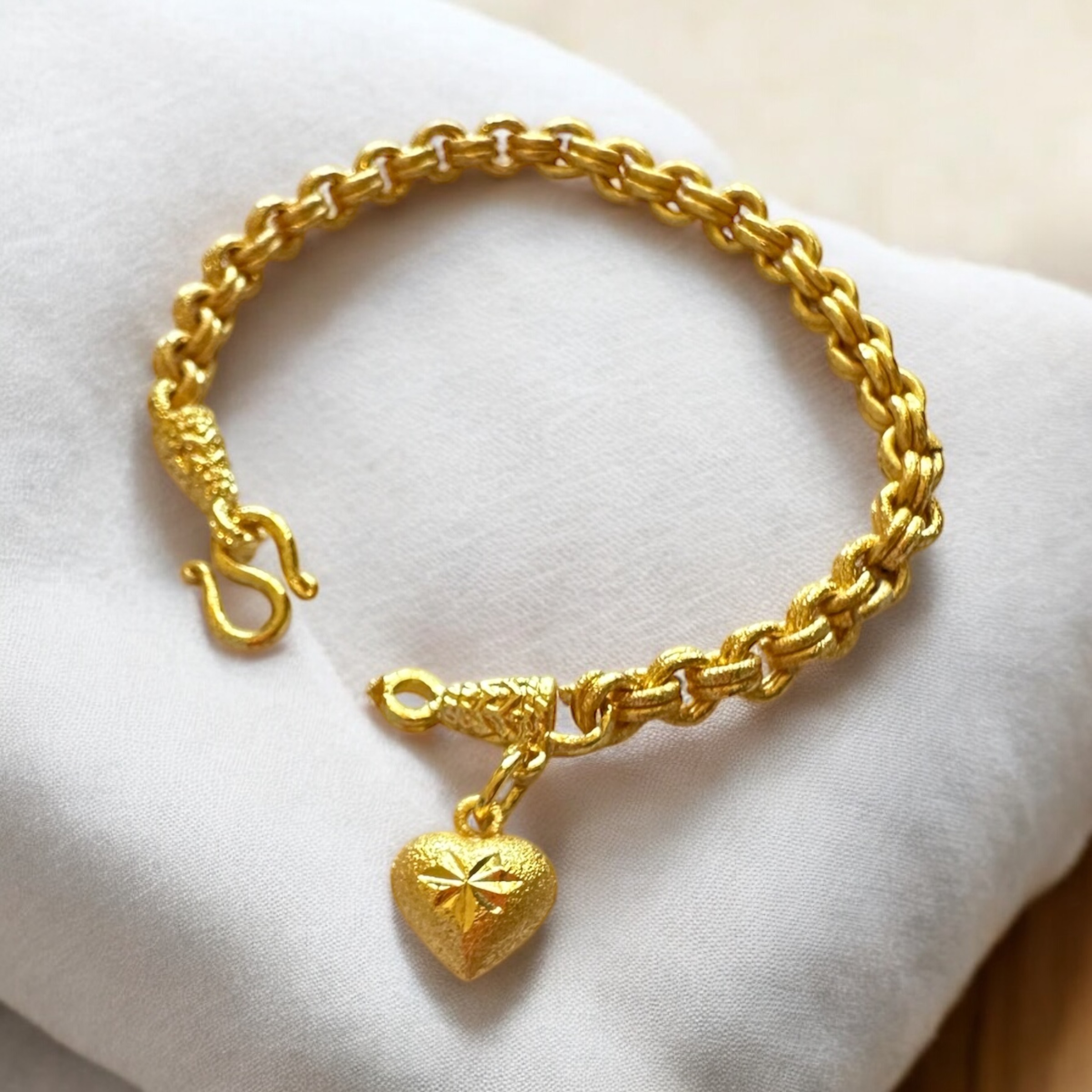 Double Ring Style Gold Bracelet