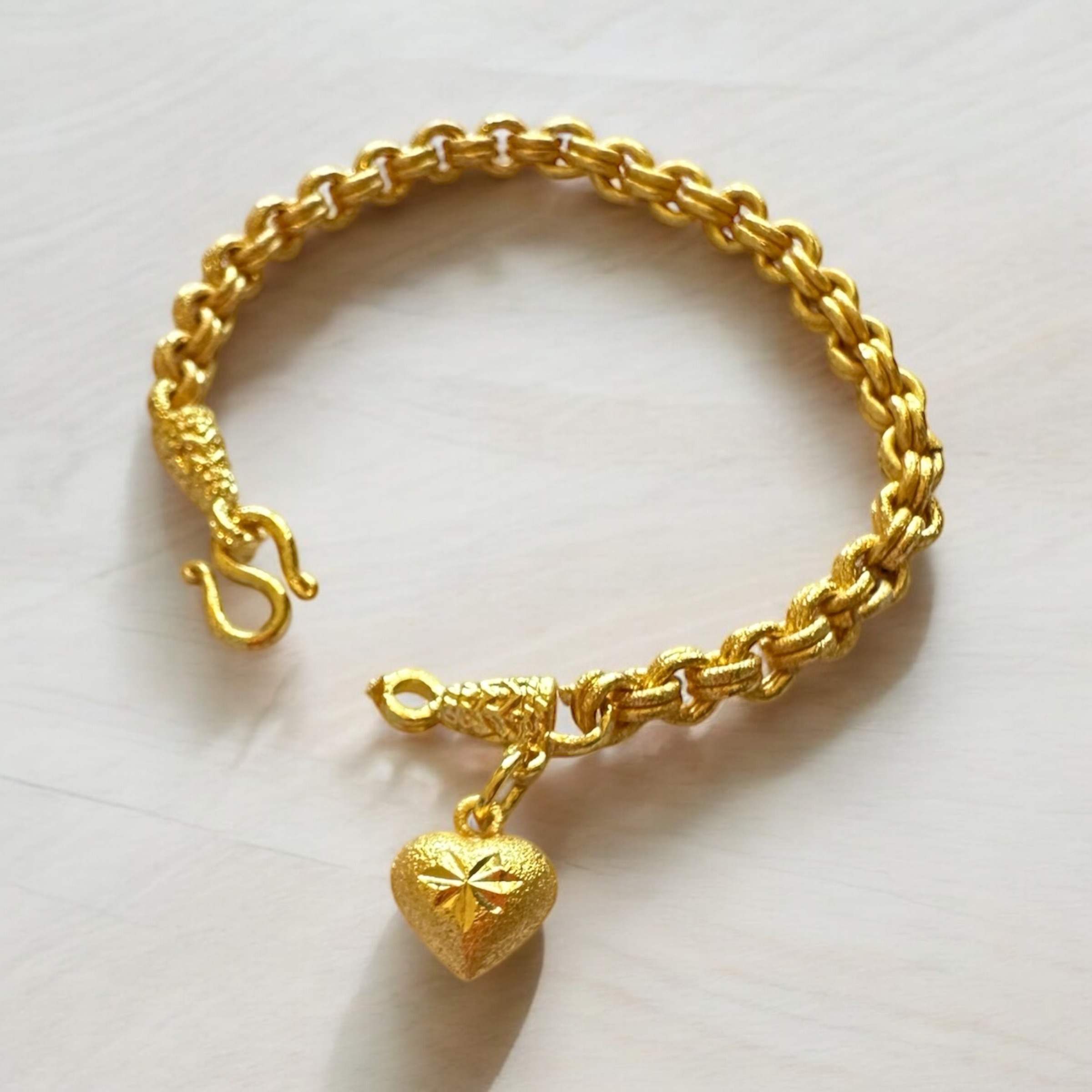 Double Ring Style Gold Bracelet