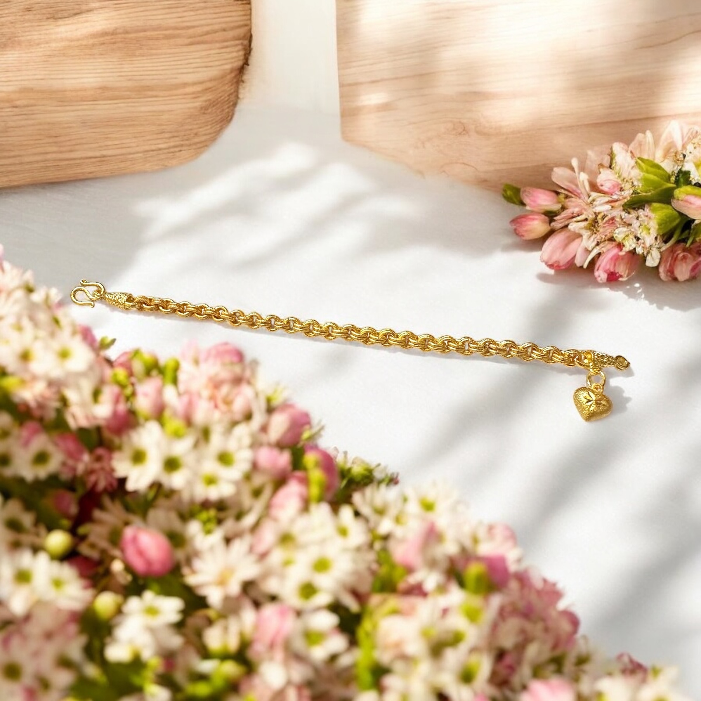 Double Ring Style Gold Bracelet