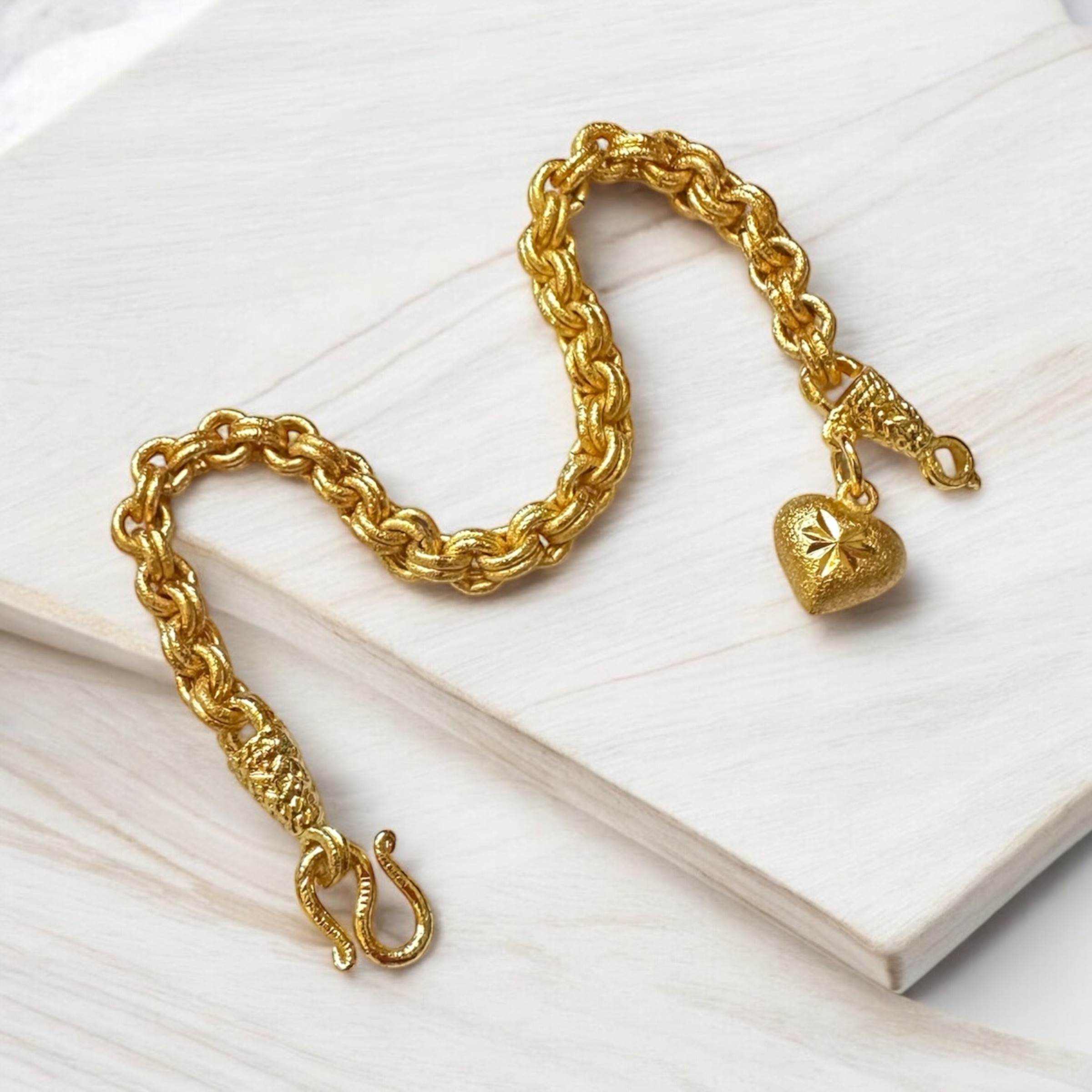 Double Ring Style Gold Bracelet