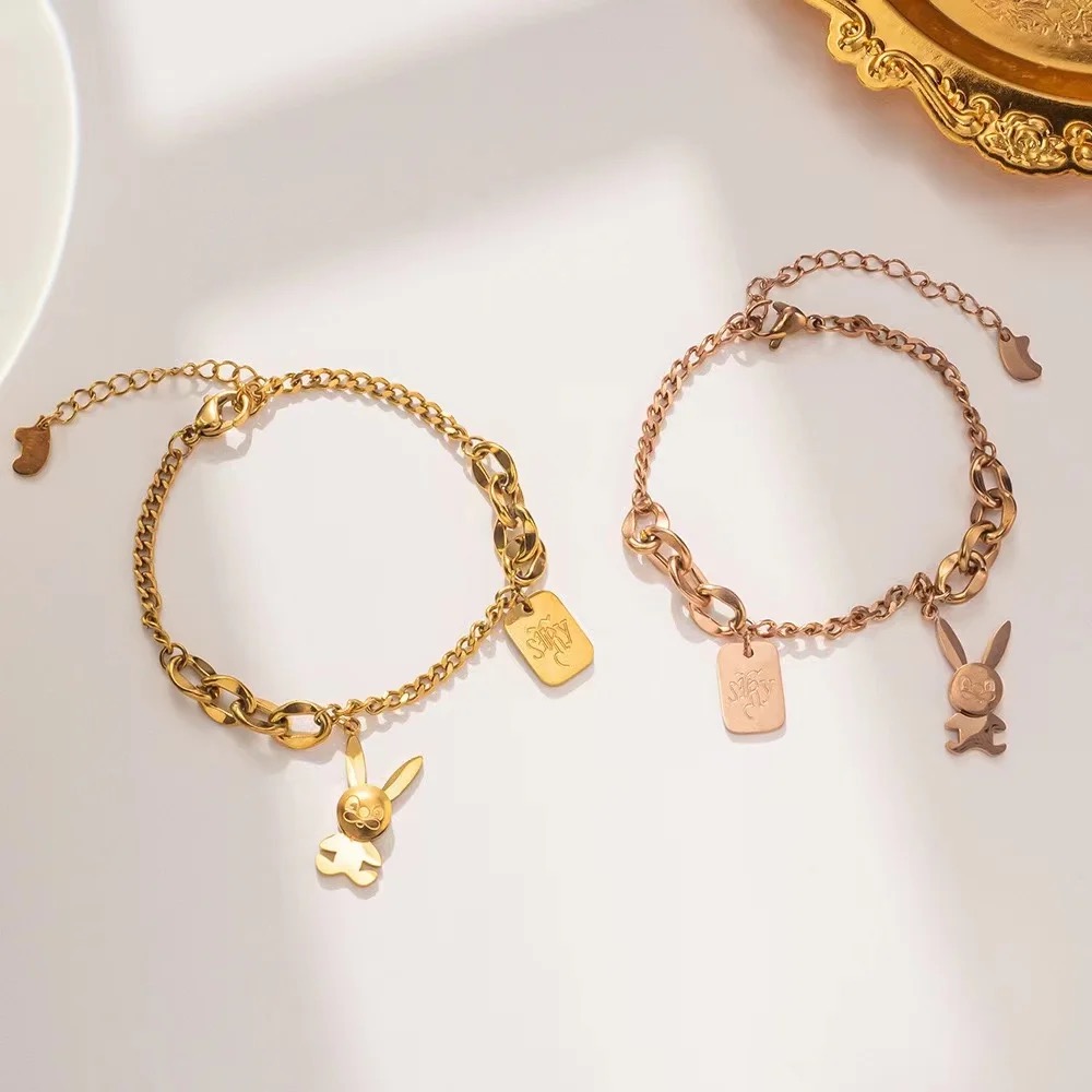 Gold Bunny Charm Bracelets