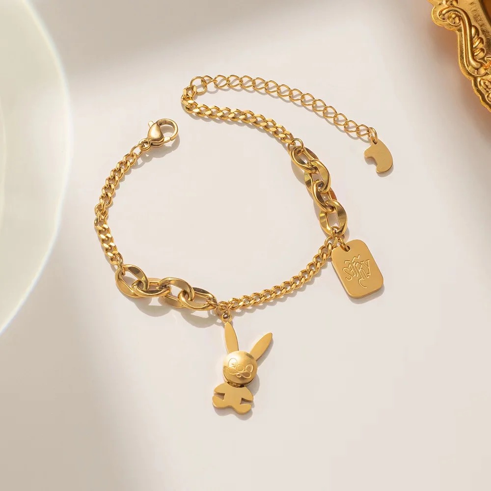 Gold Bunny Charm Bracelets