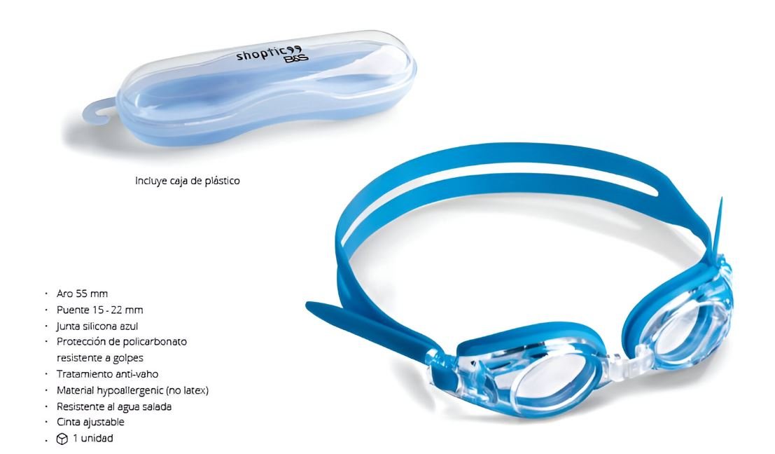 Gafa de natación graduada adulto azul