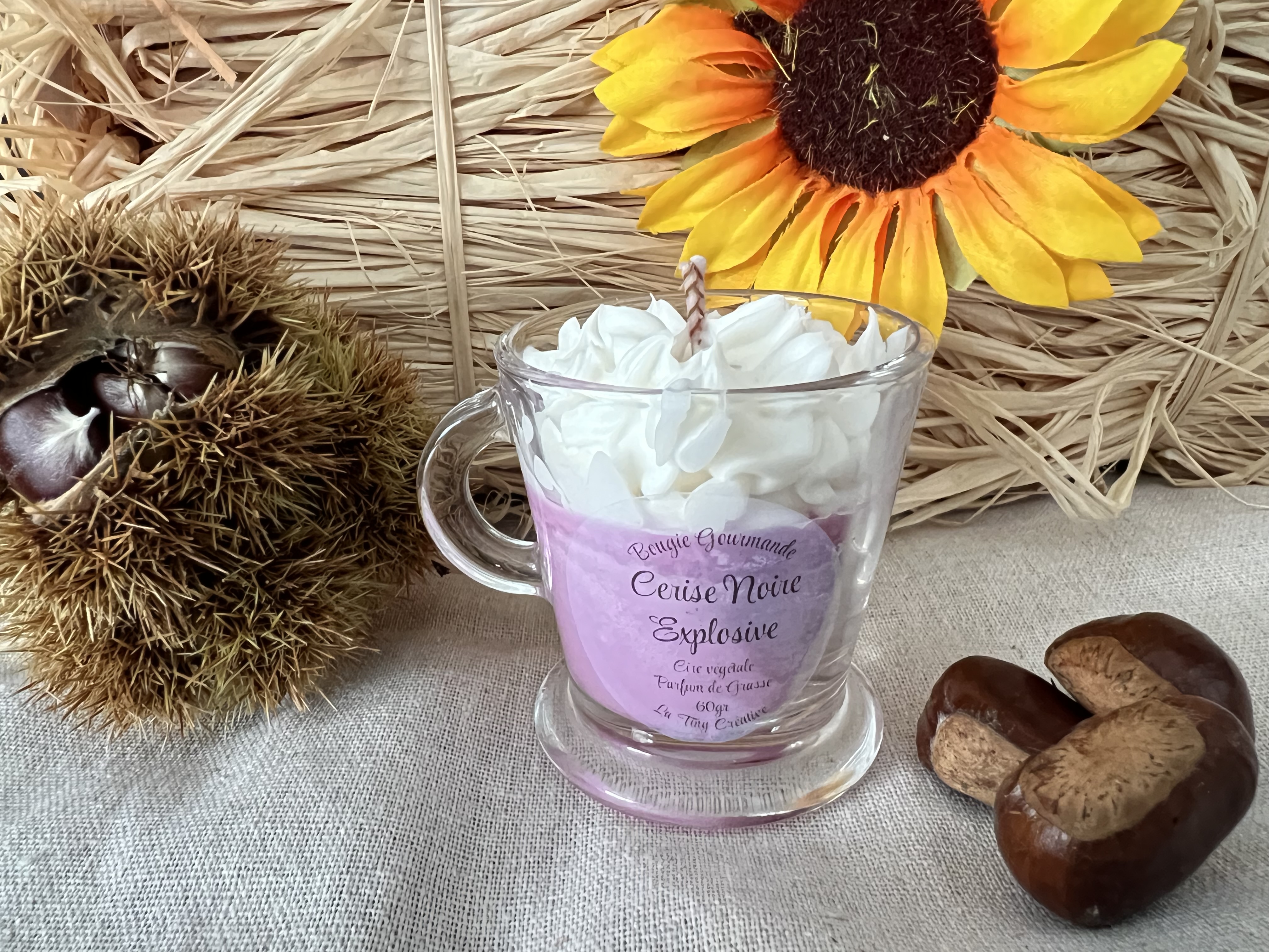 Mini Bougie Gourmande parfumée Cerise Noire Explosive