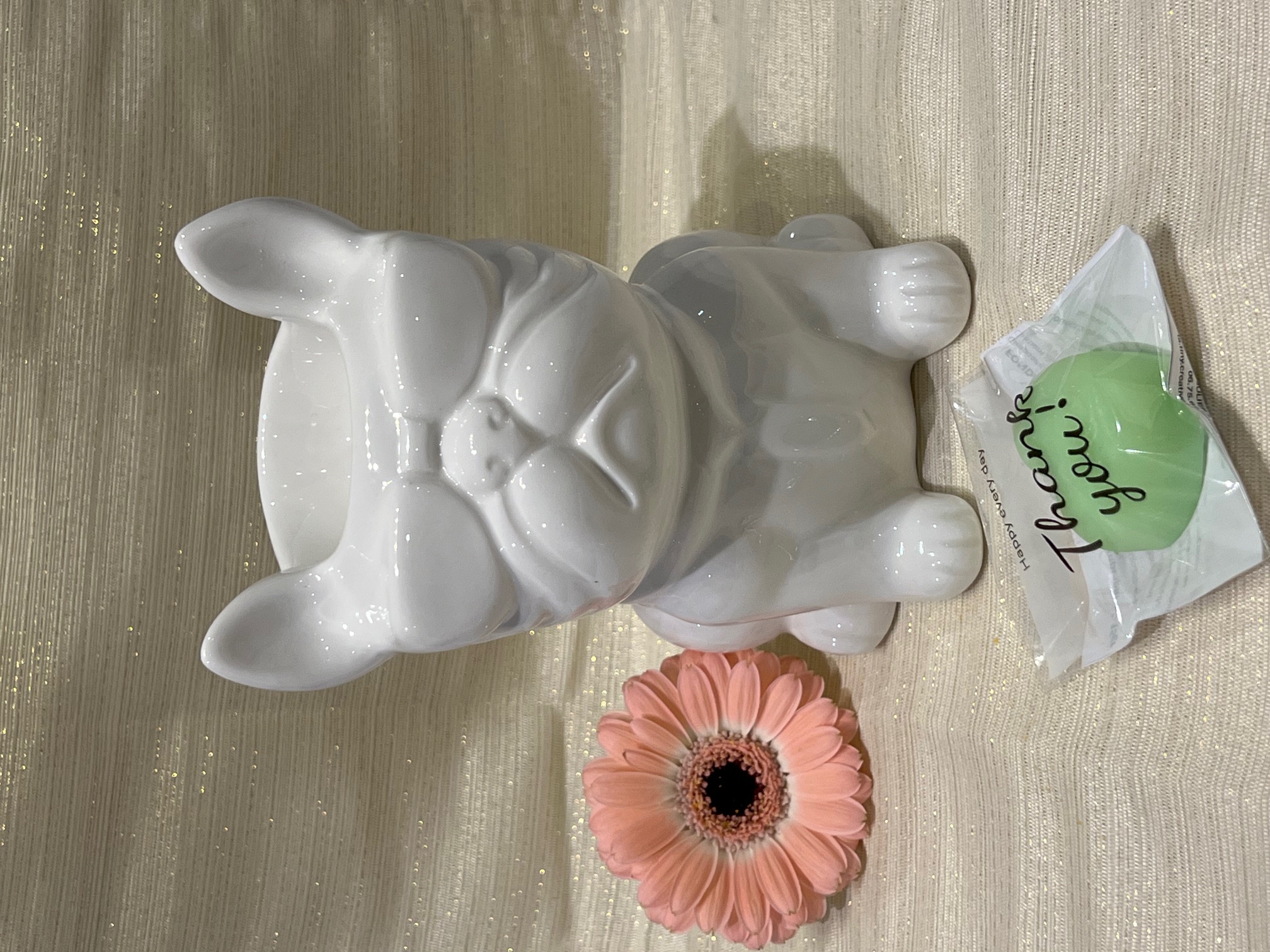 Brûle Parfum Bouledogue en céramique