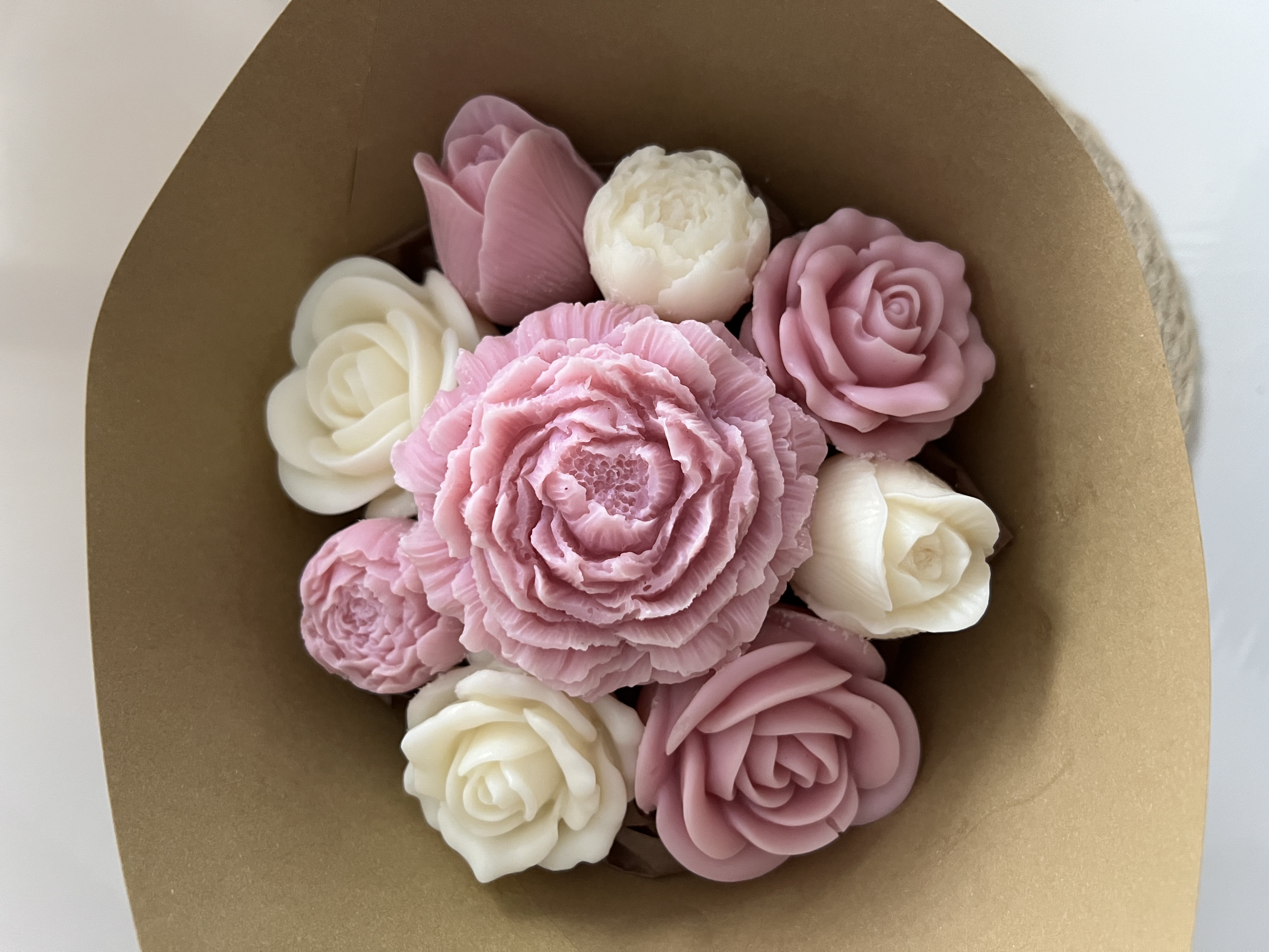 Bouquet de Fondants parfumés en forme de fleurs