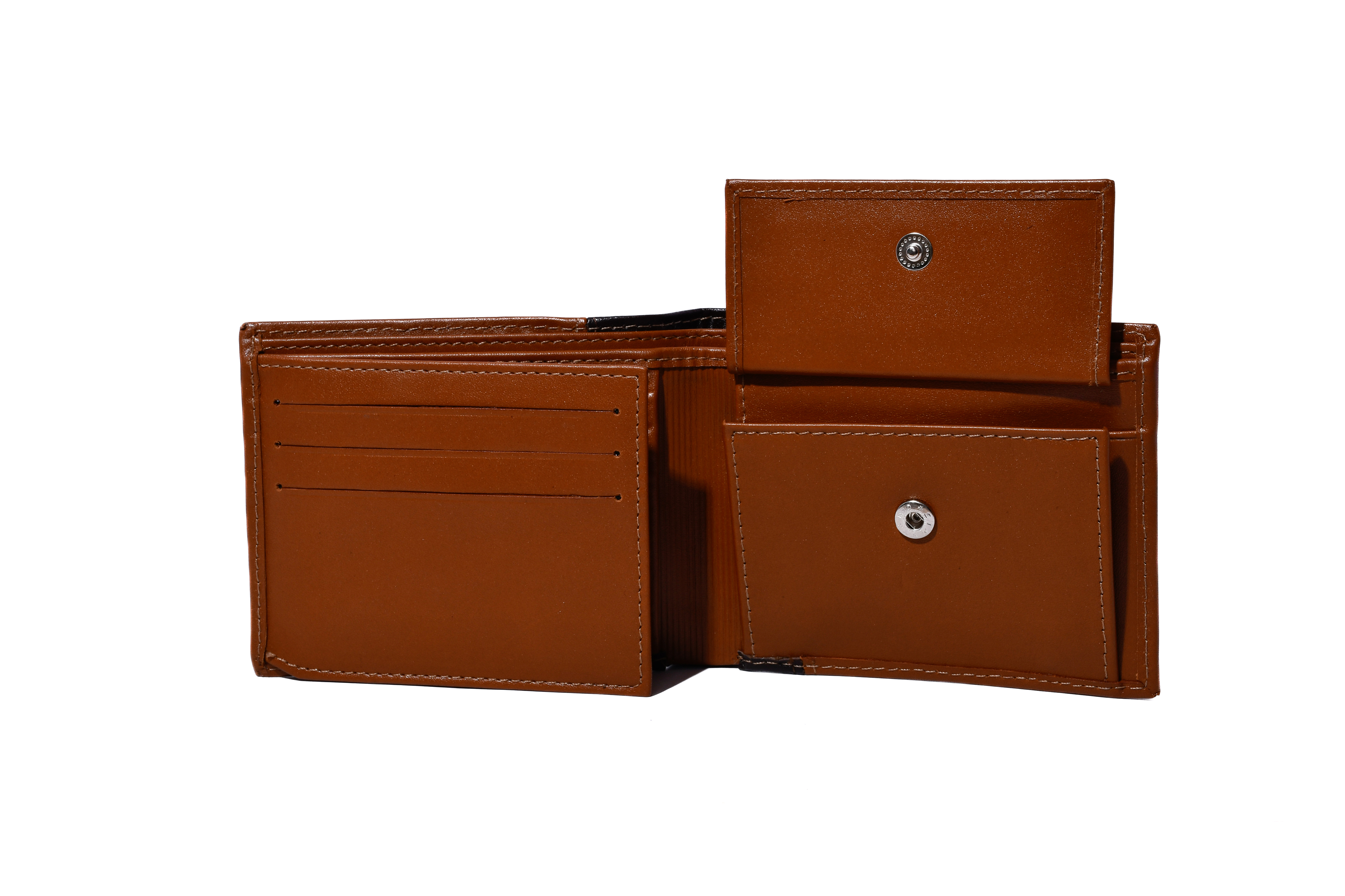 Billetera de cuero bicolor