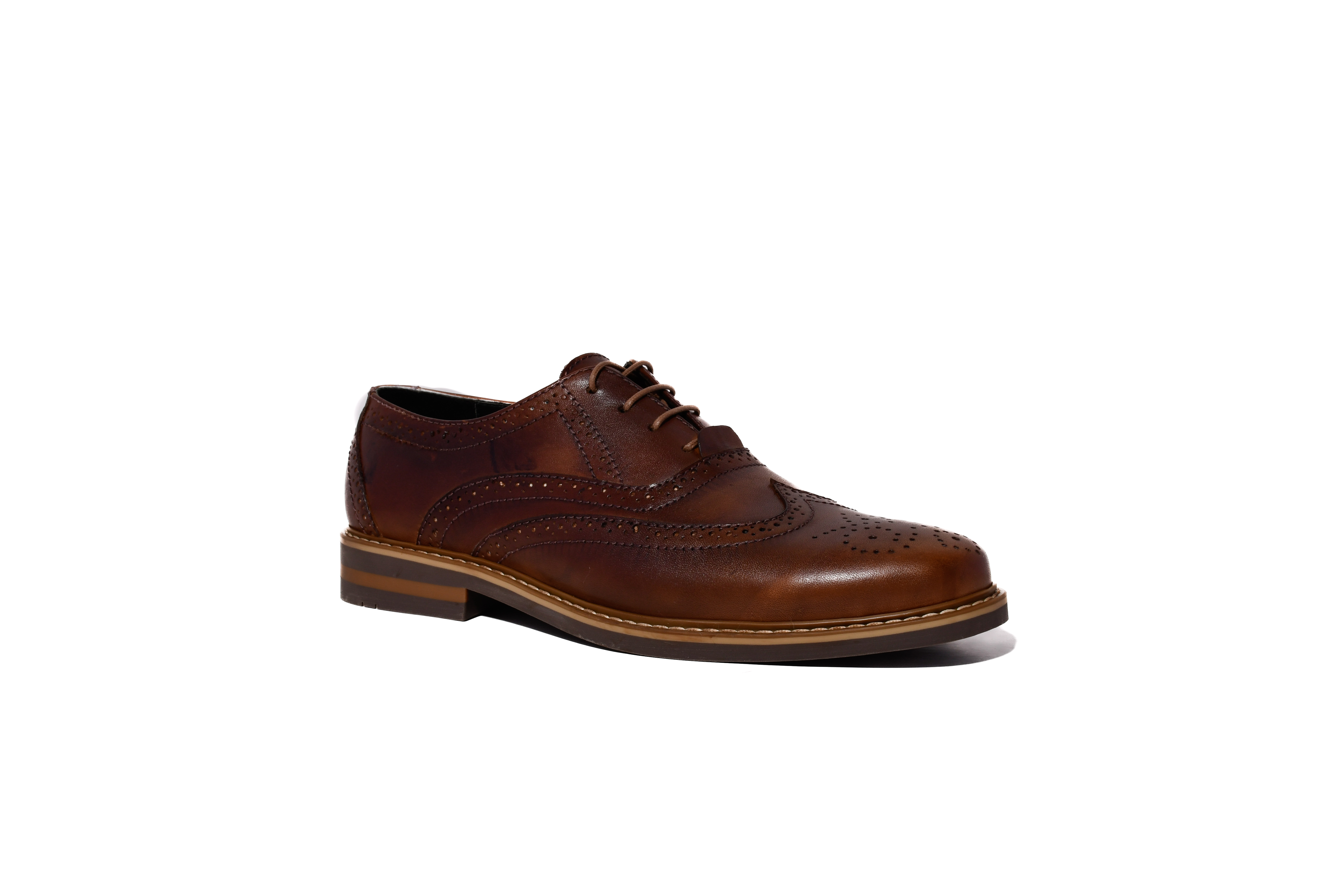 Zapato Oxford de cuero marrón