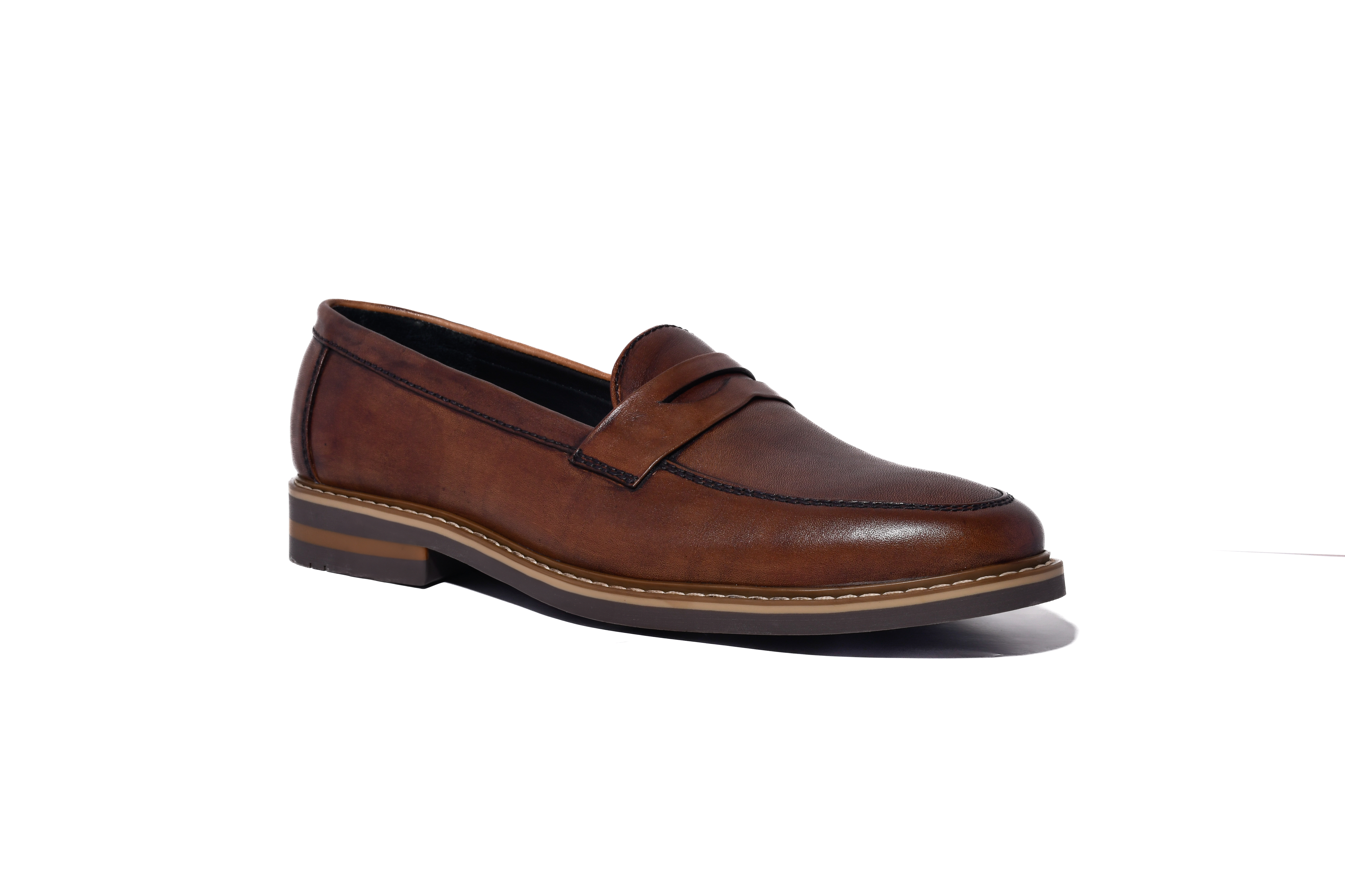 Mocasín de cuero marrón