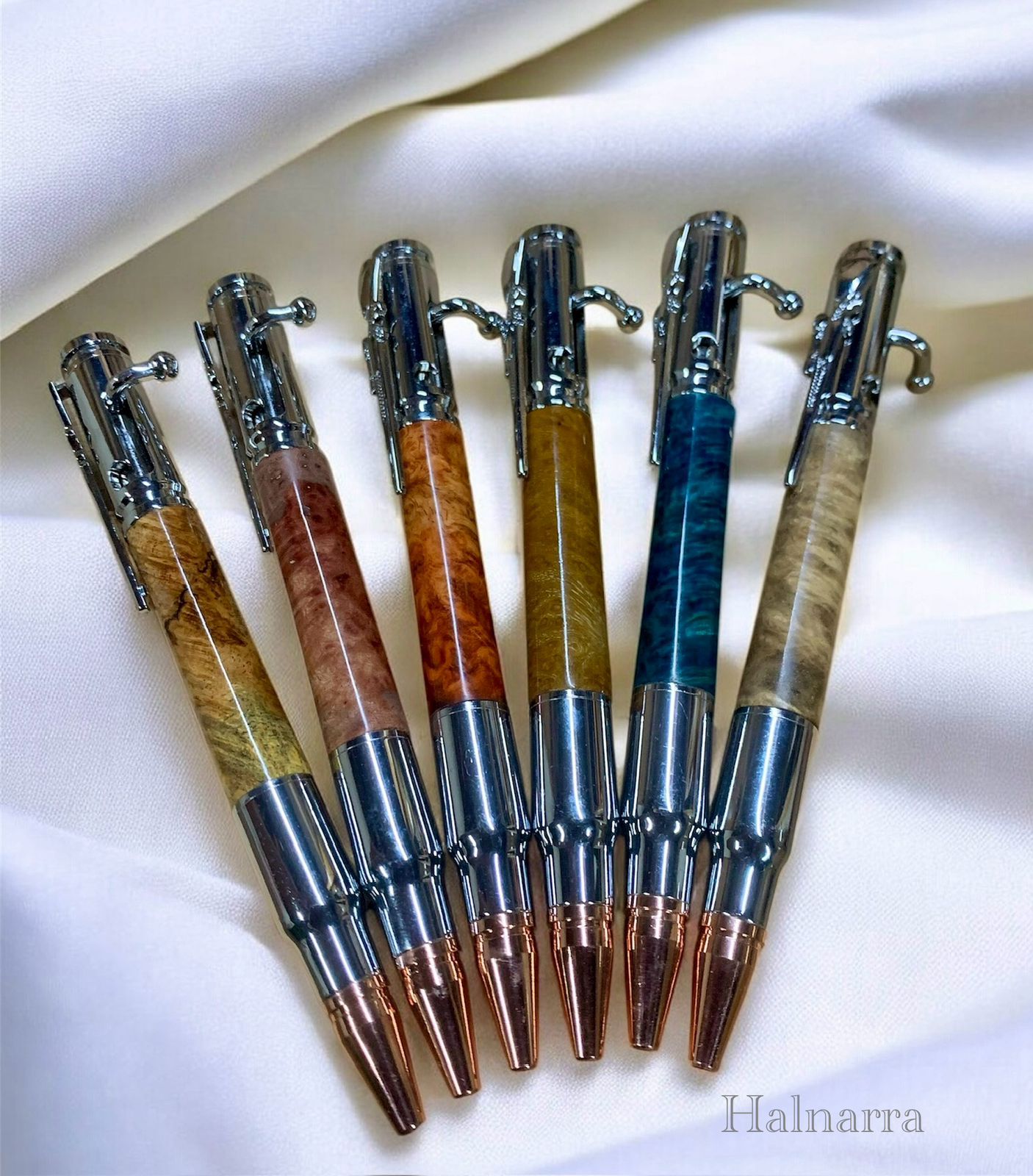 Handcrafted Gun-Style Burl Wood Pen