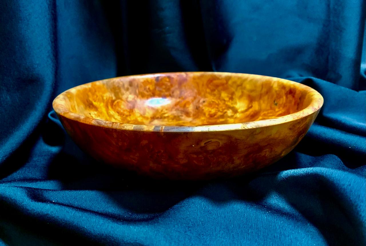 Exquisite Amboyna Burl Art Bowl