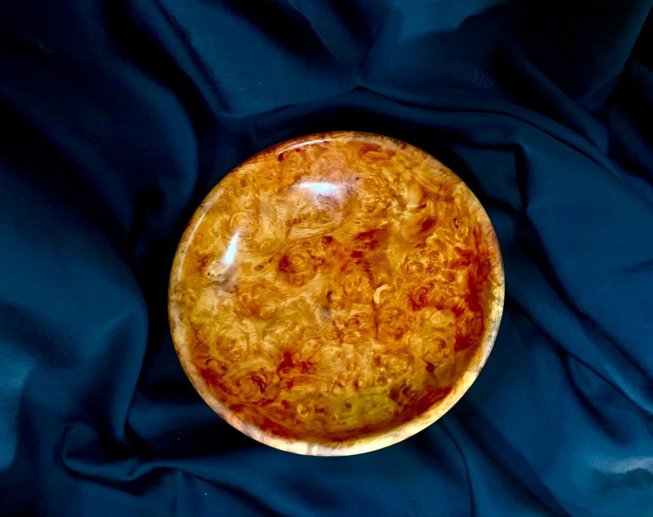 Exquisite Amboyna Burl Art Bowl