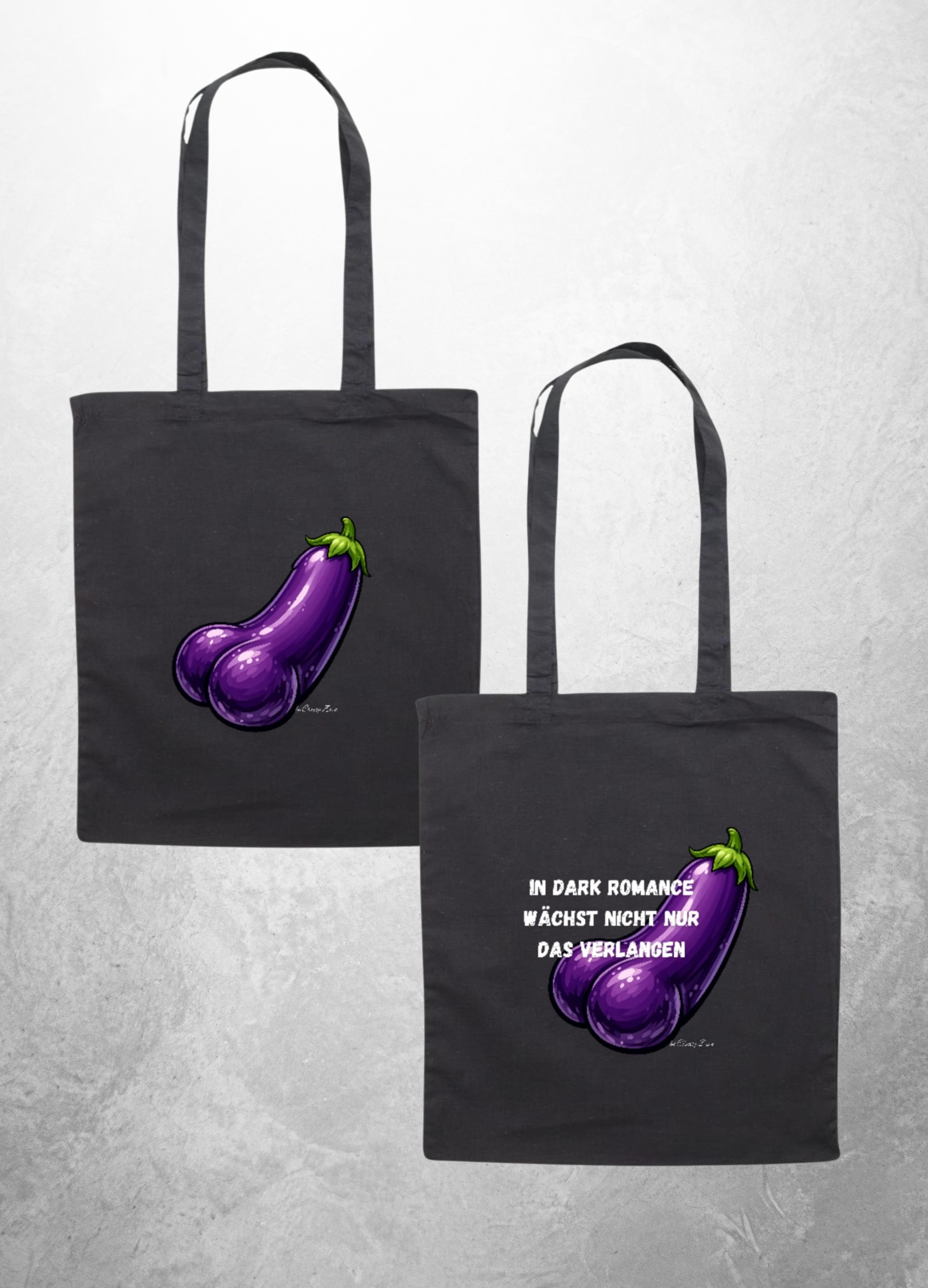 Lustige Shopper Tasche mit Auberginen-Motiv