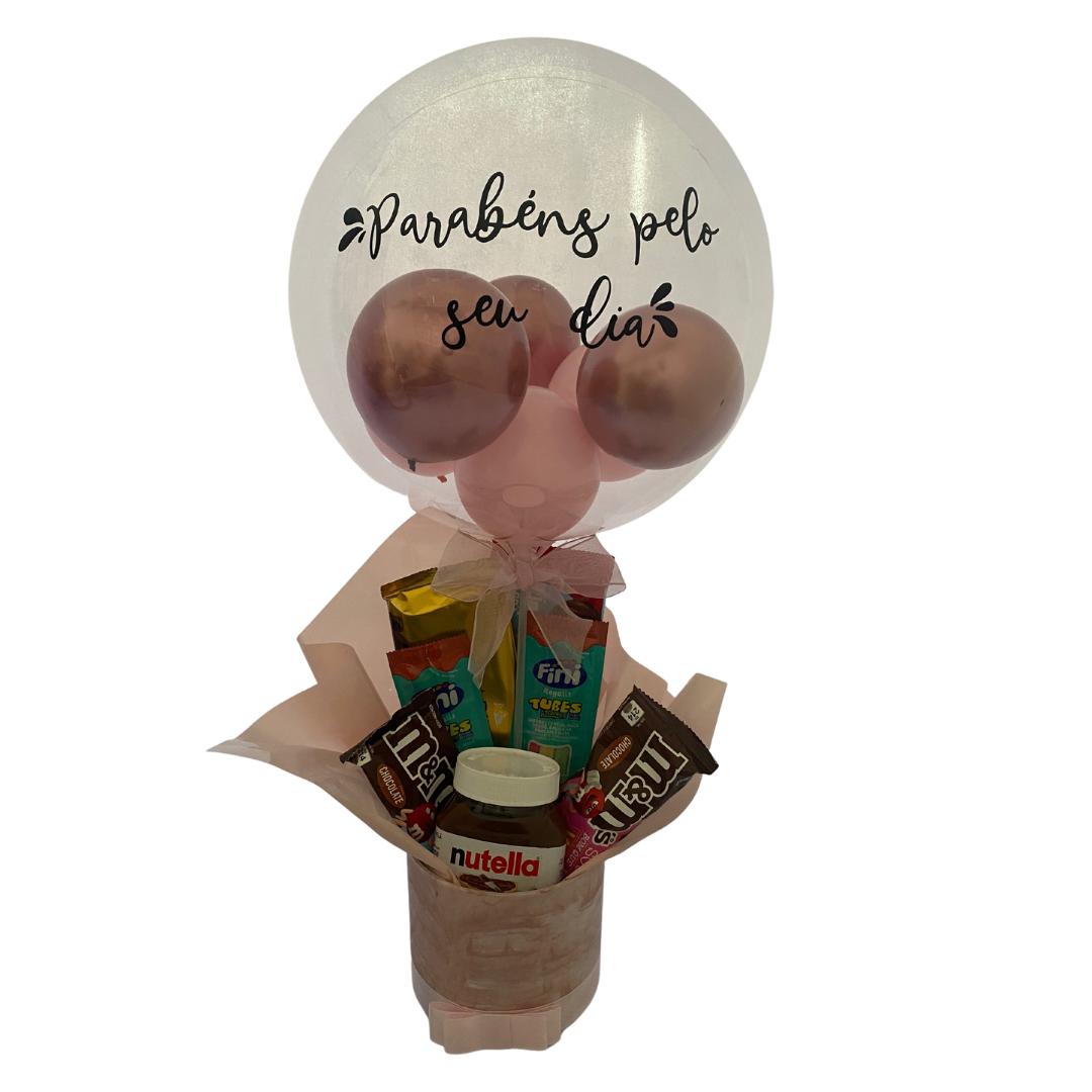 Box Guloseimas Nutella Parabéns Rosa