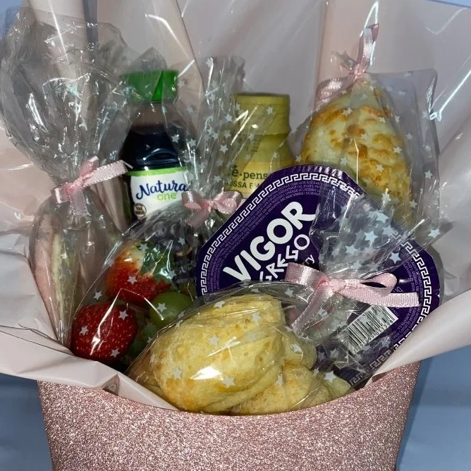 Box Café da Manhã Rosa Glitter 