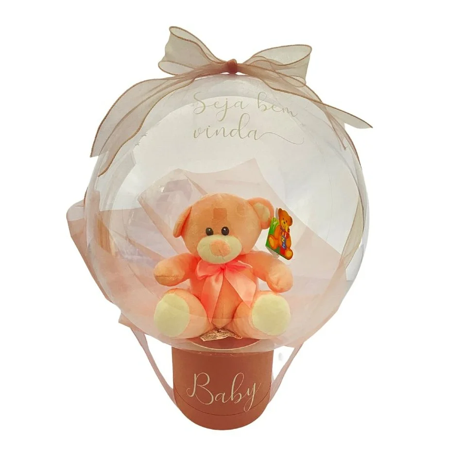 Urso dentro do balão Maternidade rosa