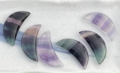 Rainbow Fluorite Crescent Moons