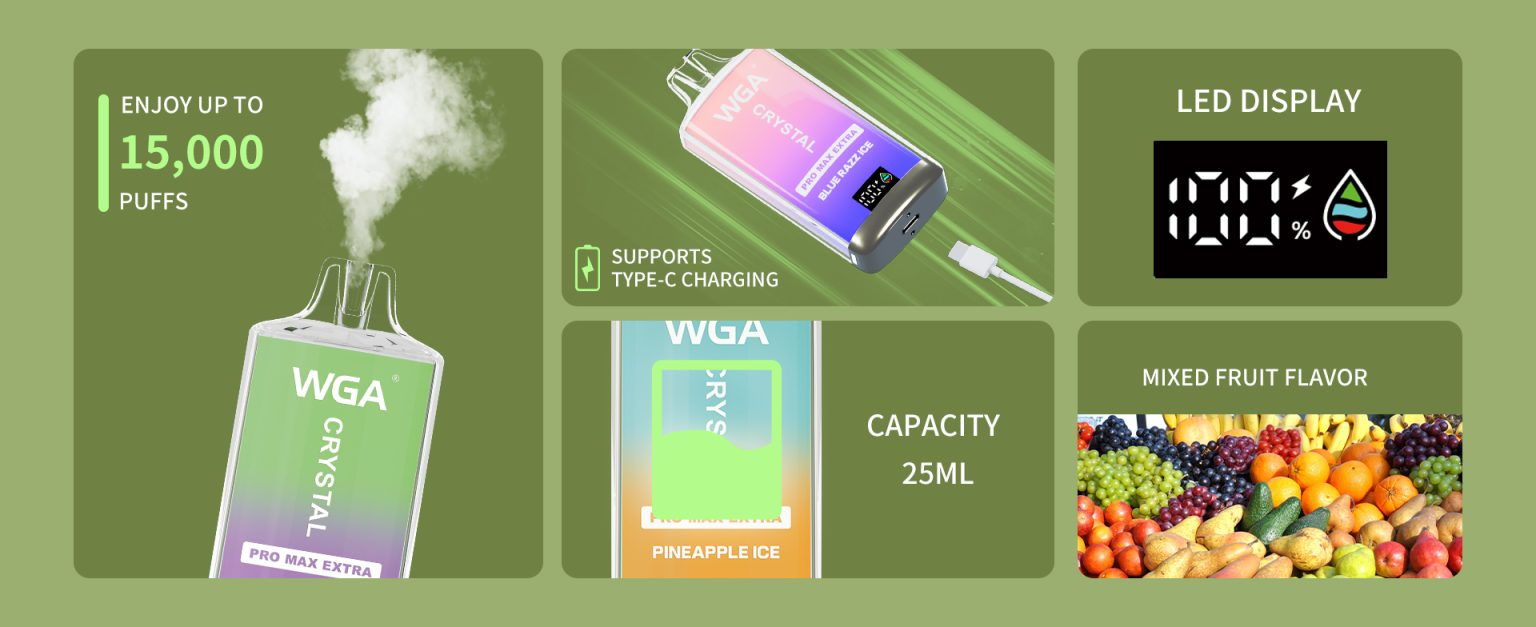 WGA Crystal Pro Max Extra 15000 Puffs