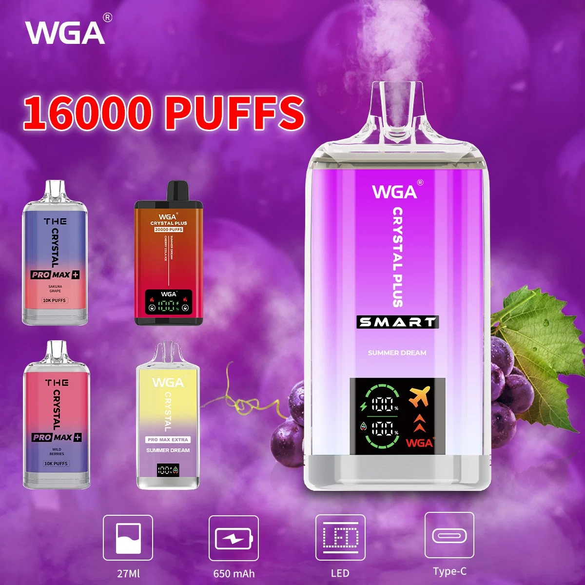 WGA Crystal Plus Smart 16000 Puffs