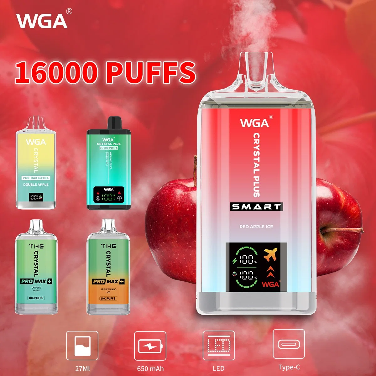 WGA Crystal Plus Smart 16000 Puffs