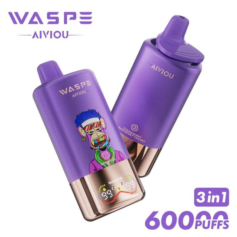 Waspe 60000 – E-Cigarette jetable 60K bouffées, triple arôme, 54 ml e-liquide