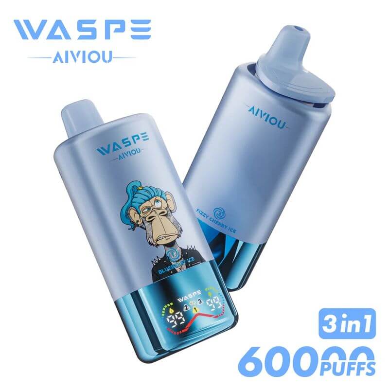 Waspe 60000 – E-Cigarette jetable 60K bouffées, triple arôme, 54 ml e-liquide