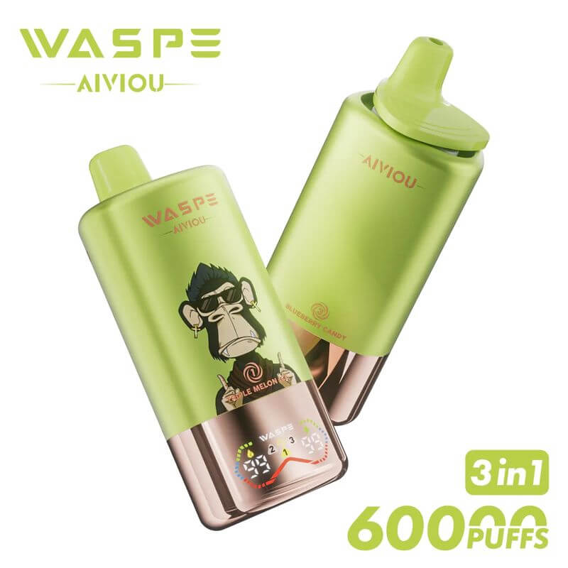 Waspe 60000 – E-Cigarette jetable 60K bouffées, triple arôme, 54 ml e-liquide