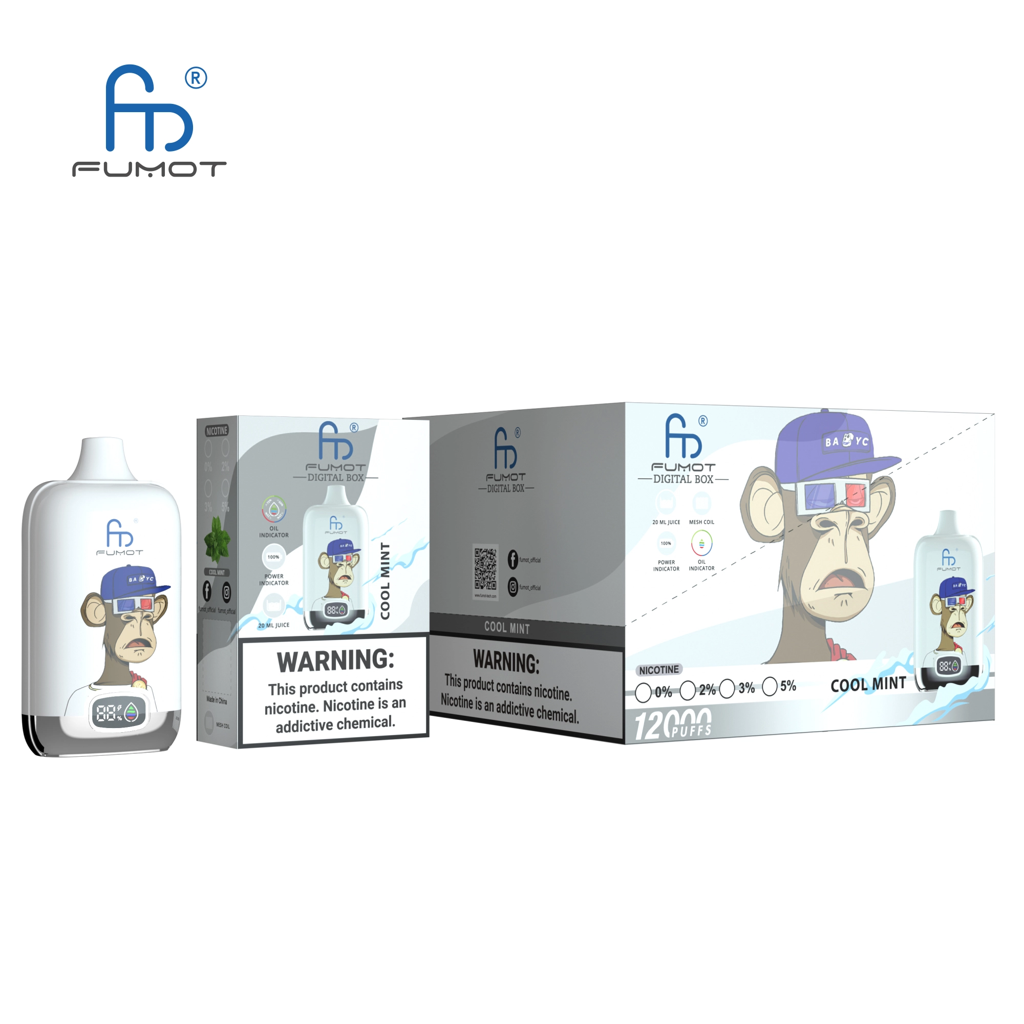 Fumot Randm 12 000 cigarettes électroniques jetables-B2B Dispo