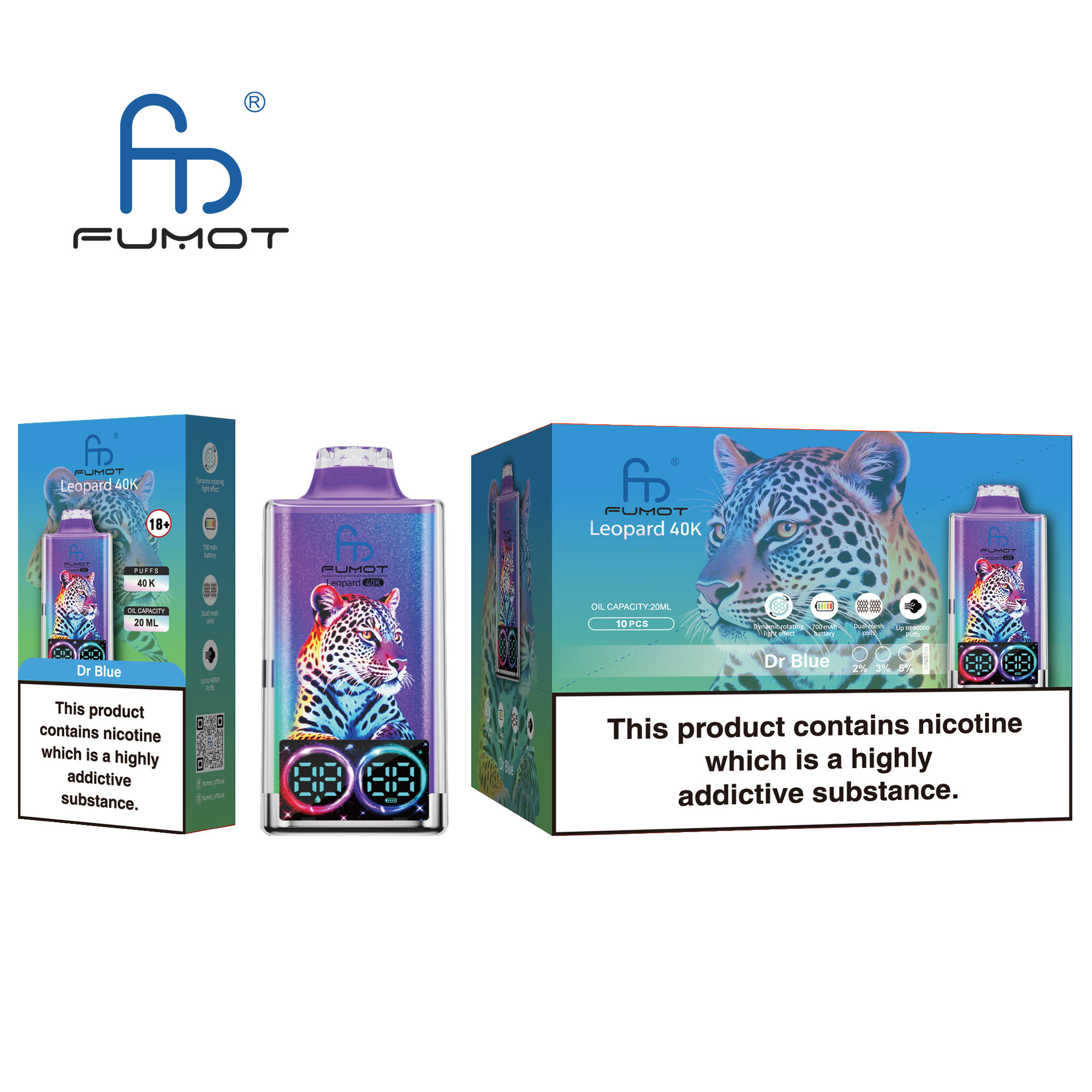 Fumot (RANDM) Leopard 40000 bouffées-Vente en gros