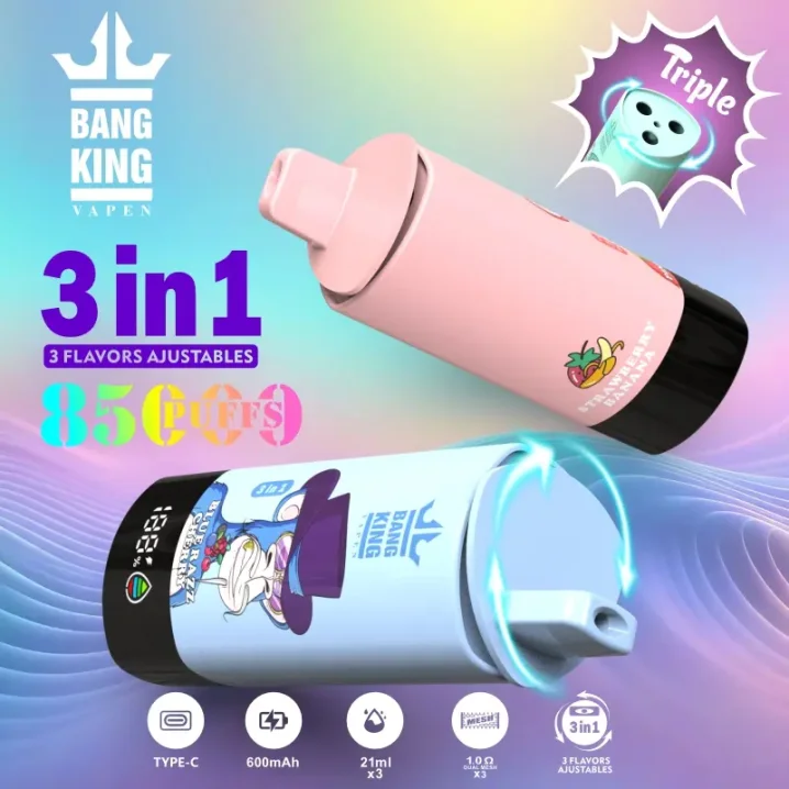 Bang King 85000 Puffs Écran LCD (3 en 1)—Stock en Chine