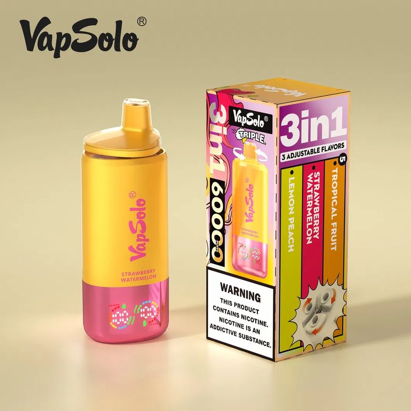 Vapsolo Triple PRO 60K – 60 000 bouffées, 3 en 1, vape jetable