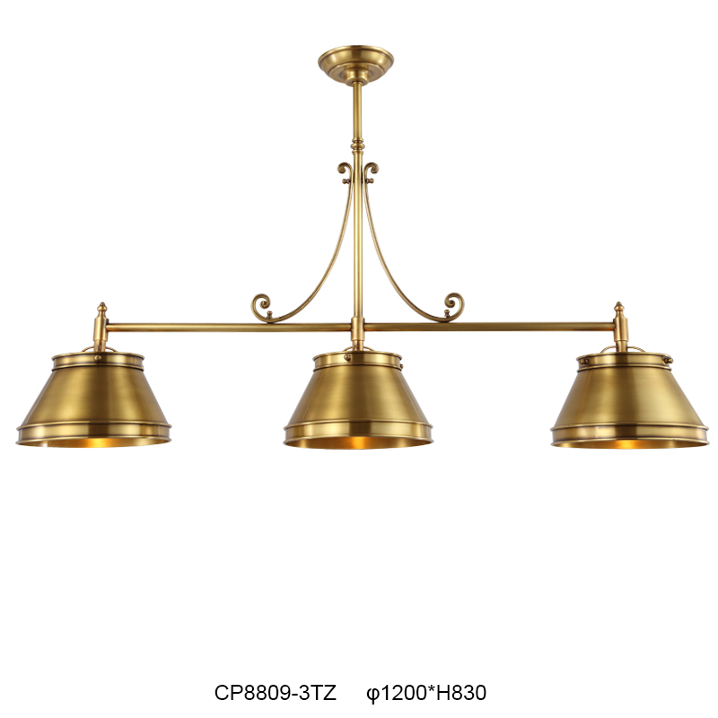 Brass Triple Pendant Light Fixture