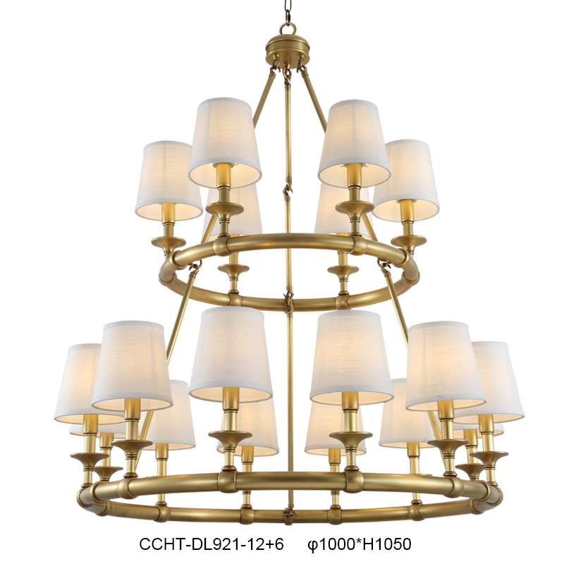 Two-Tier Gold Chandelier