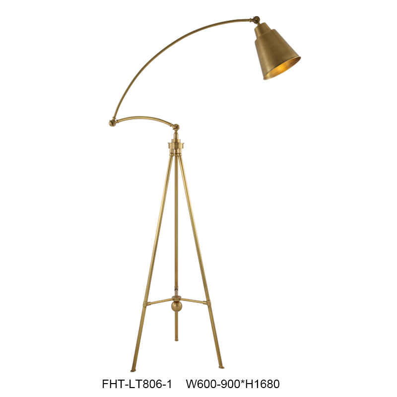 Gold Tripod Floor Lamp