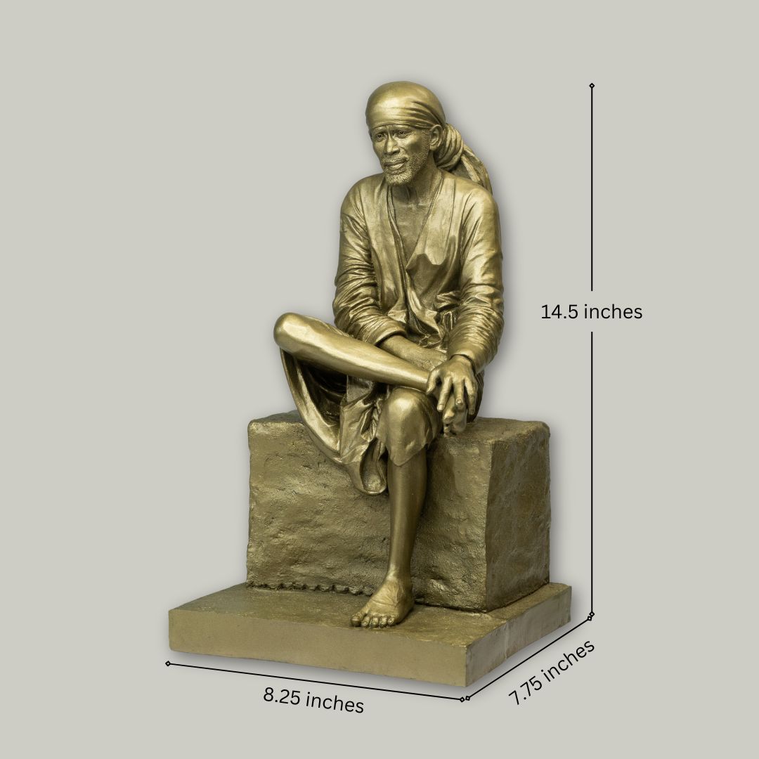 14.5 inch Shirdi Sai Baba - Metalic Finish