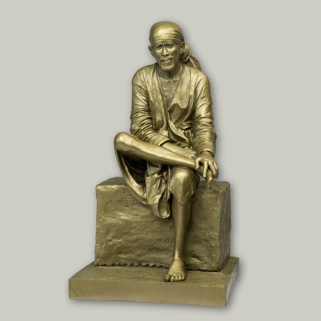 14.5 inch Shirdi Sai Baba - Metalic Finish