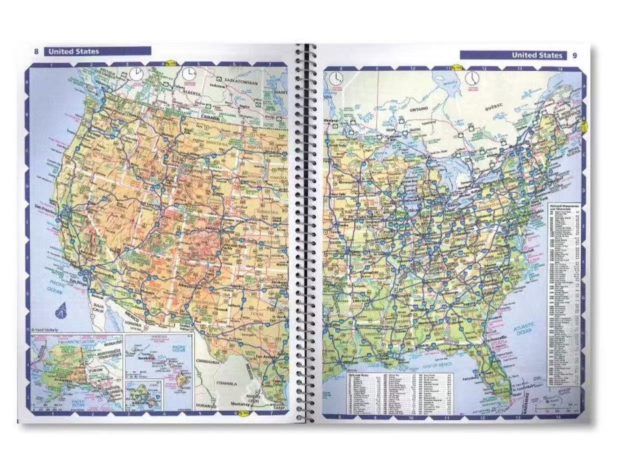 US Road Atlas Spiral Edition