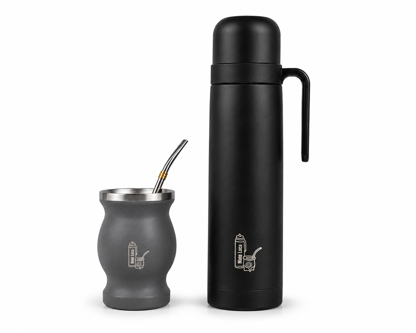 Yerba Mate Set with Thermos with Bombilla (straw)