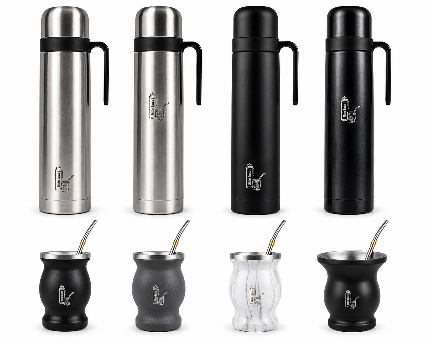 Yerba Mate Set with Thermos with Bombilla (straw)