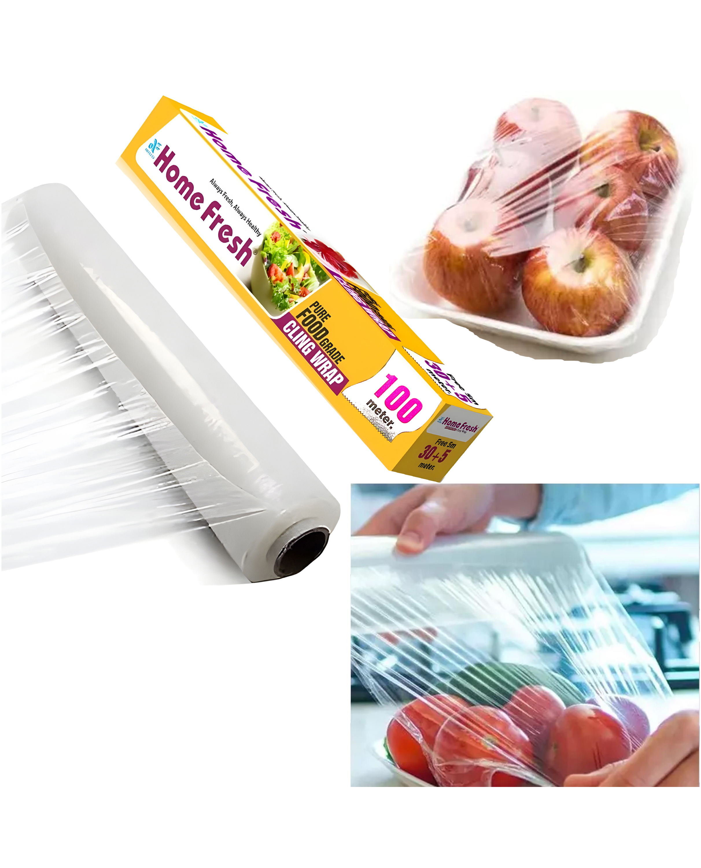 HomeFresh Food Wrapping Paper Roll for Food Packing, 100 Meter (Pack of 1) Food Wrapping Paper, Premium Food Wrap Paper for Kitchen, Packing, Storing Food