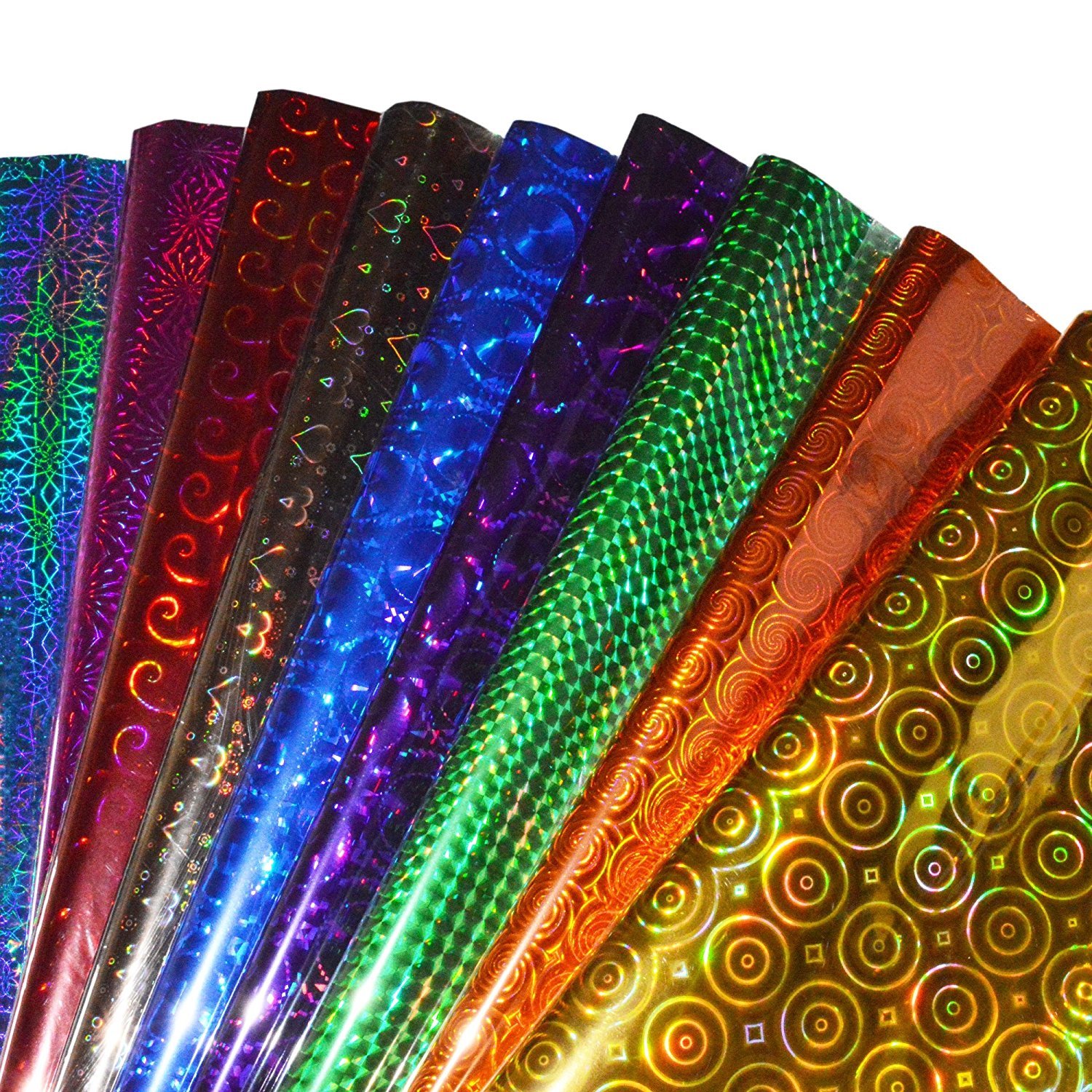 Plastic Holographic Metallic Gift Paper Wrapping Sheets Especially for Gifts for Loved, 70cm X 50cm Pack of 40-Sheets