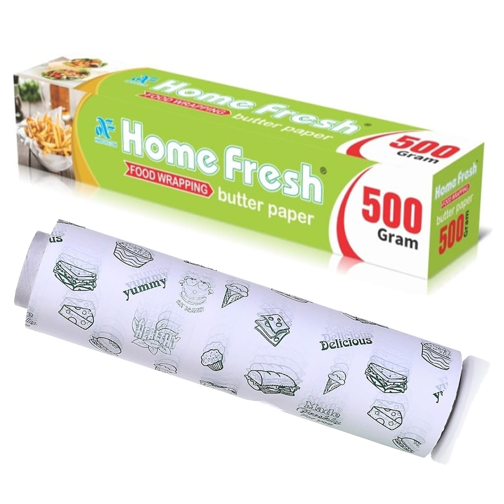 HomeFresh 500Gm Butter Paper Rolls, Parchment Paper for Food, Disposable Food Wrappers, Fresh Food Rapper Rolls, Baking Paper, Cooking Paper, Sandwich Wrapping Paper, Paper Roll for Food Wrap