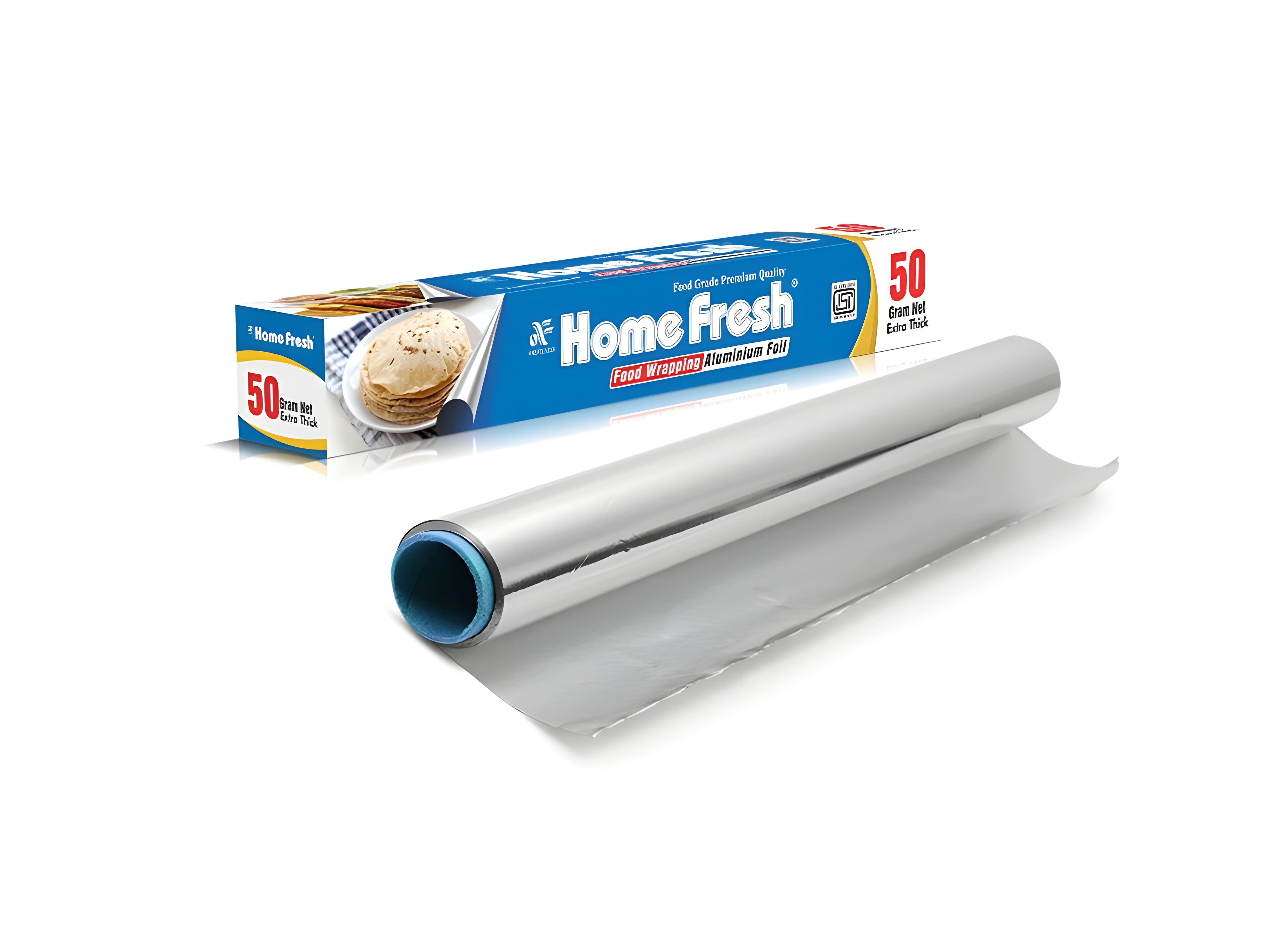 HomeFresh Silver Aluminium Foil for Food Packing 50Gram with 11 Micron Thickness | Keeps Food Warm and Hygienic | Ideal for Storing, Packing, Wrapping, and Serving