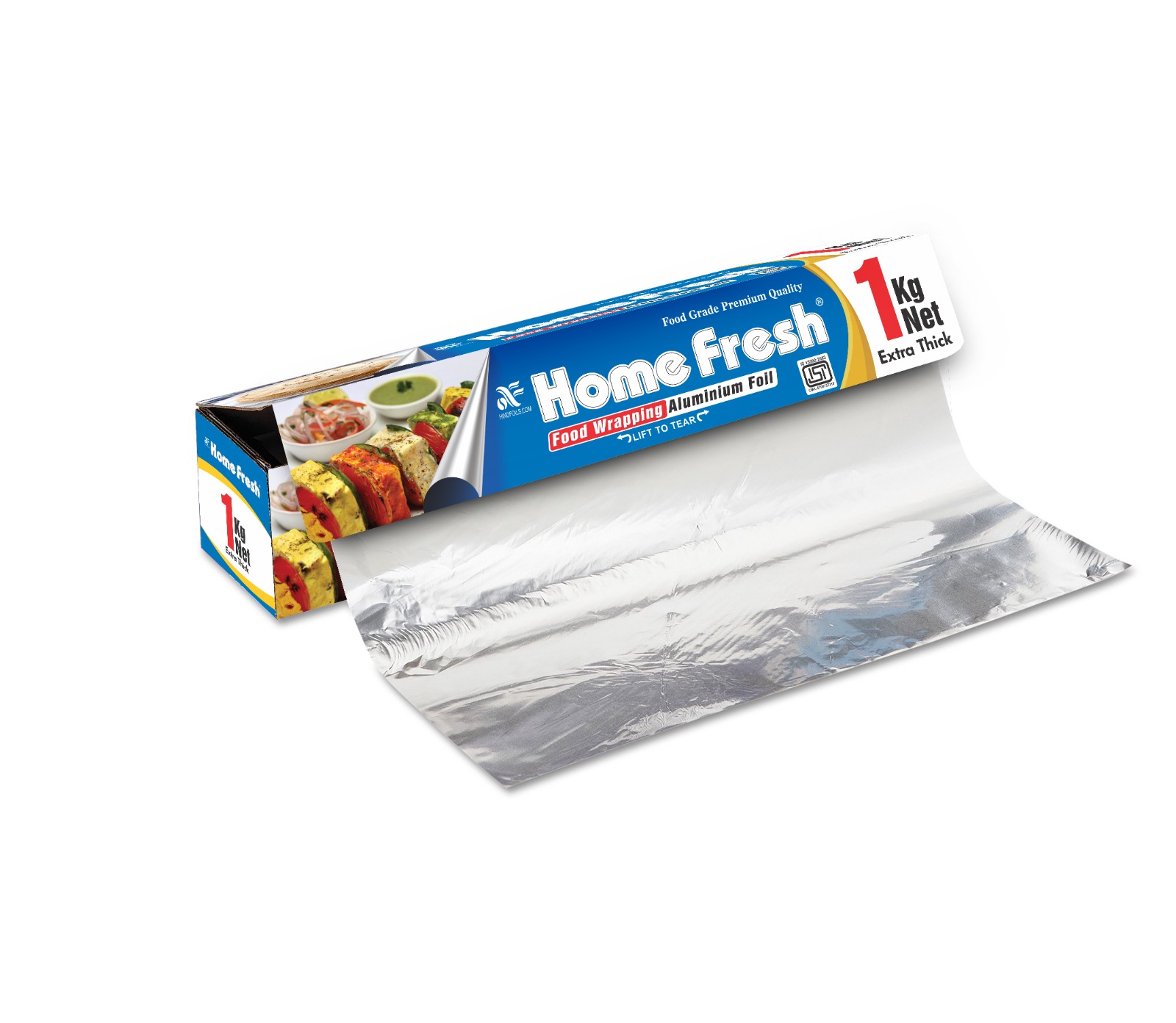 HomeFresh Silver Aluminium Foil for Food Packing 1kg with 18 Micron Thickness | Keeps Food Warm and Hygienic | Ideal for Storing, Packing, Wrapping, and Serving