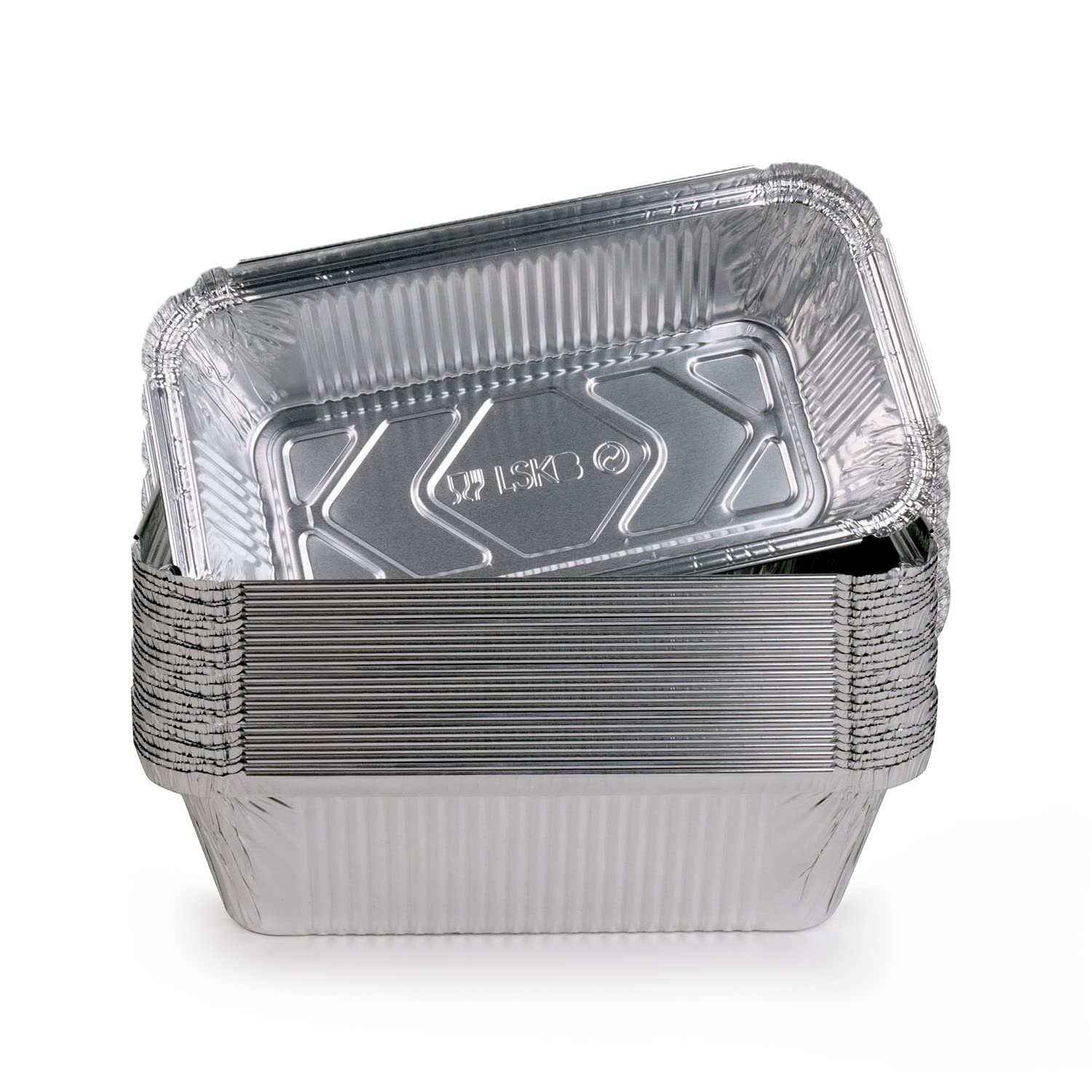 HomeFresh Food Storage Disposable Aluminium Foil Containers with Lid For Takeaway Fast Food Packaging (750 ml) - Pack of 25