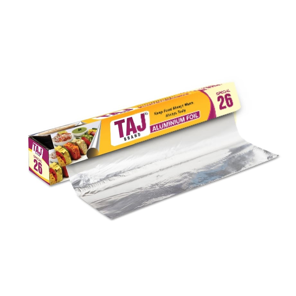 Taj Brand Aluminium Foil - Special 26 (11 Microns) Food Packing, Wrap